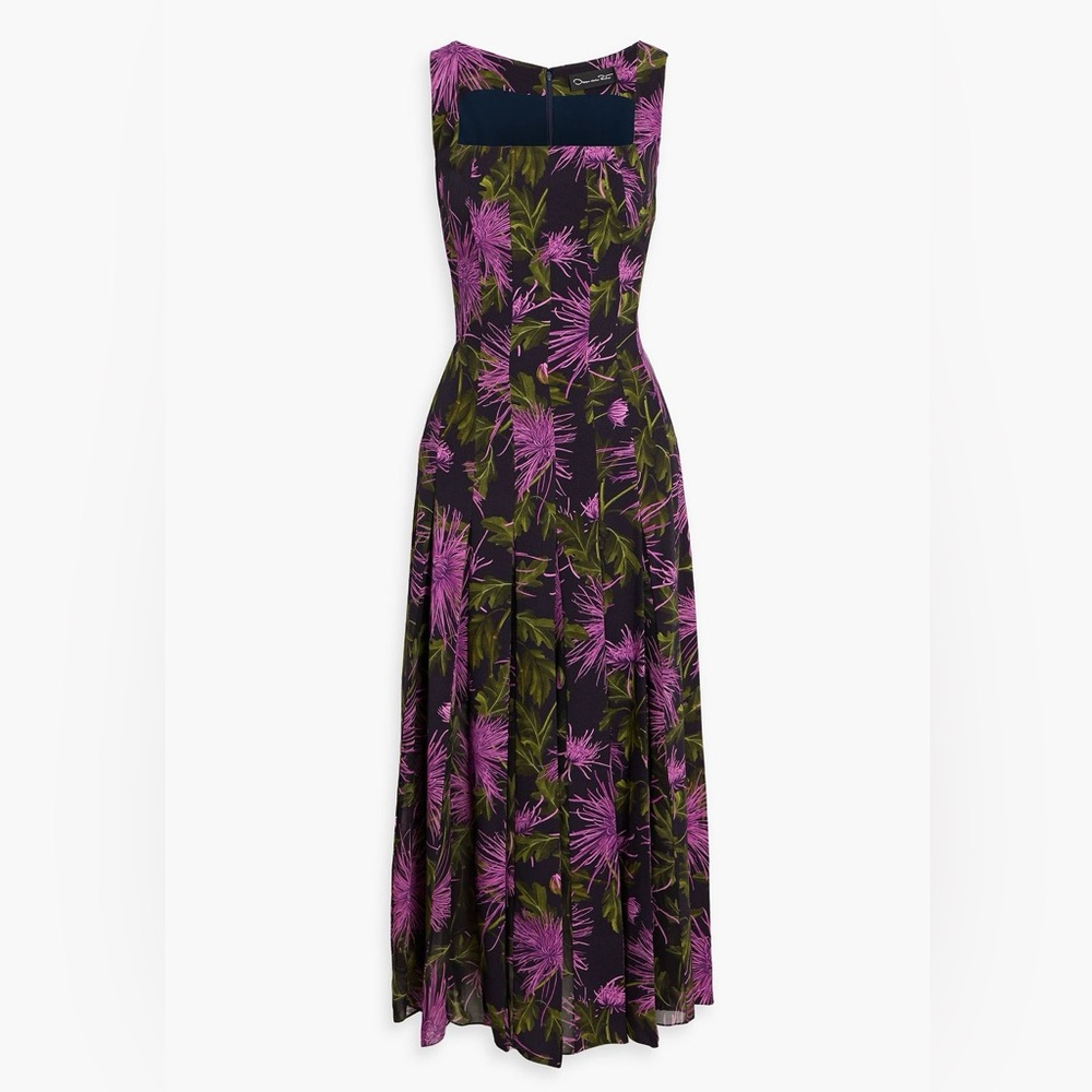 Oscar de la Renta Floral Midi Dress Size 4 NWT